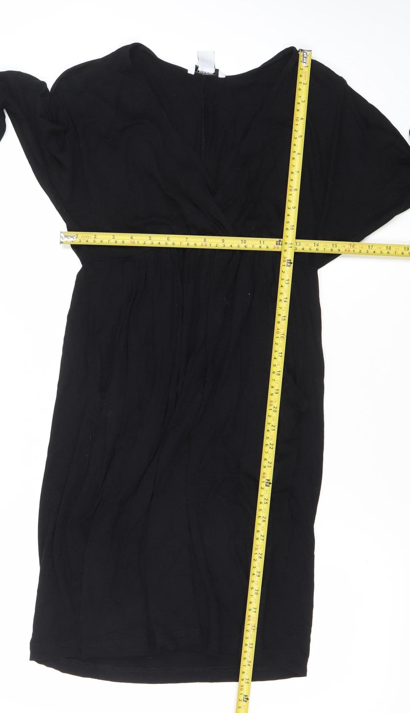 Mamas & Papas Women’s Black Size 14 Shift Dress Long Sleeve Knee Length