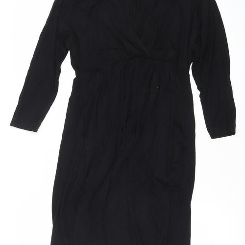 Mamas & Papas Women’s Black Size 14 Shift Dress Long Sleeve Knee Length
