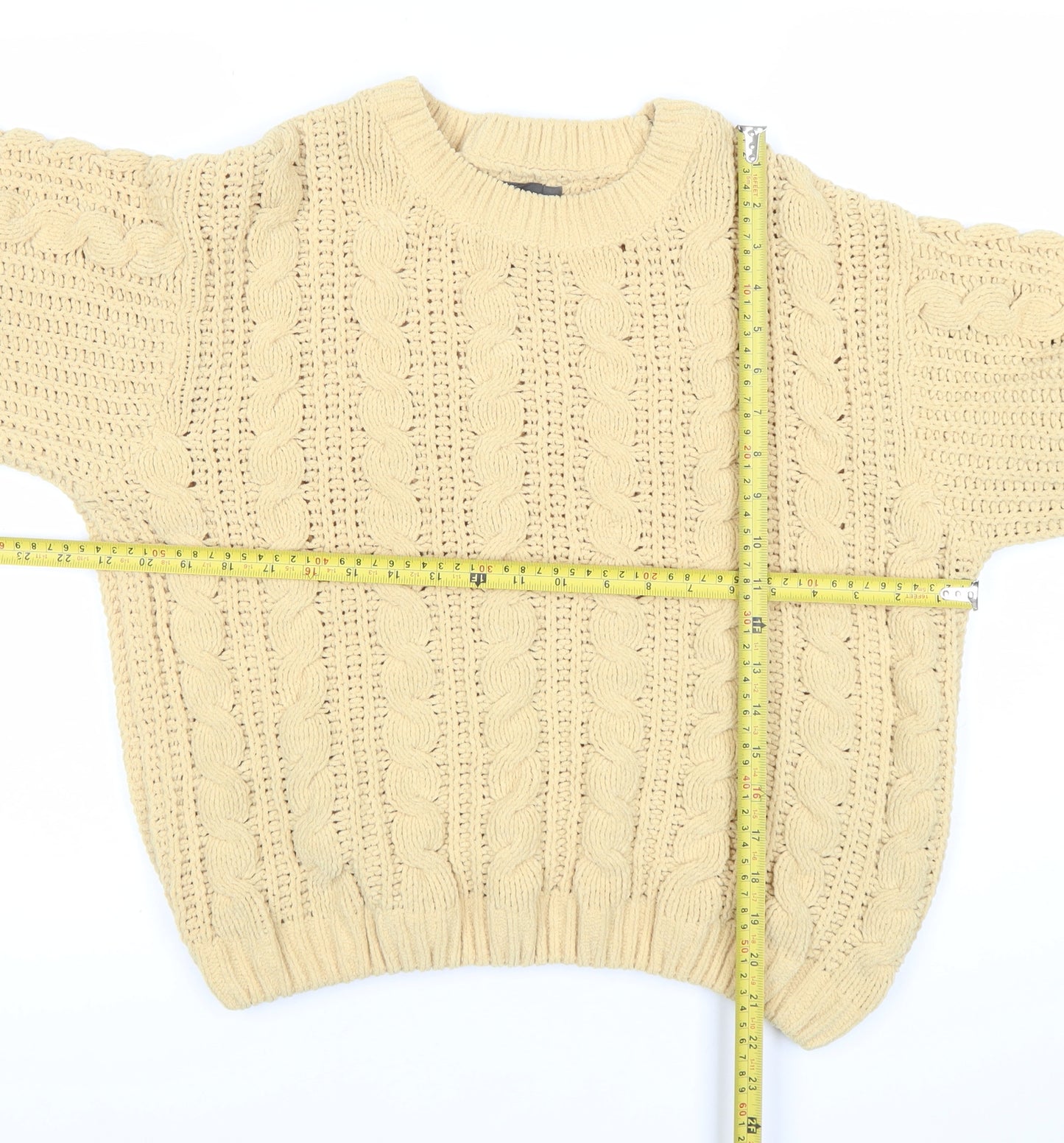 Primark Women’s Beige Cable-Knit Pullover Jumper Size S