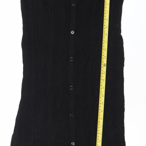 Planet Women’s Black XL Viscose Long Sleeve Button Midi Shirt Dress