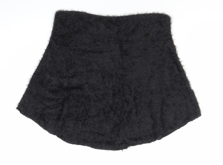Alice Collins Womens Black Size 12 A-Line Short Skirt Nylon Winter
