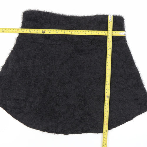 Alice Collins Womens Black Size 12 A-Line Short Skirt Nylon Winter