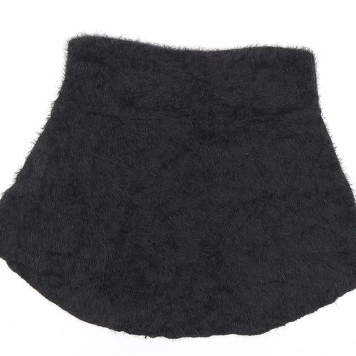 Alice Collins Womens Black Size 12 A-Line Short Skirt Nylon Winter
