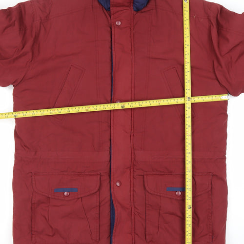 Premier Man Men’s Red Parka Jacket Size M Polyester Cotton