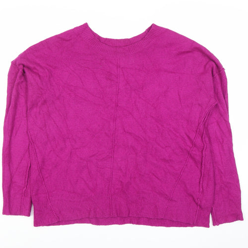 If It Were Me Womens Pink L Pullover Crew Knit Jumper