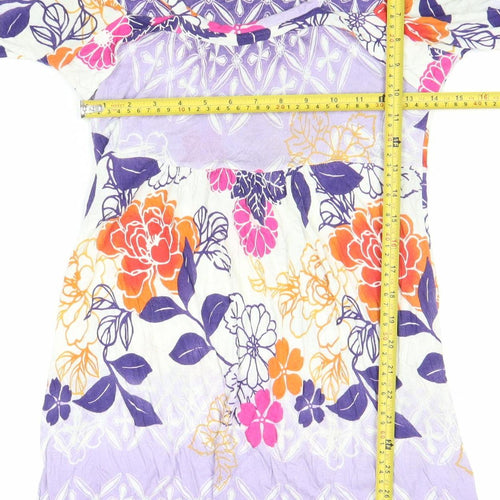 Next Women’s Multicoloured Floral Shift Dress Size 12 Boho Summer