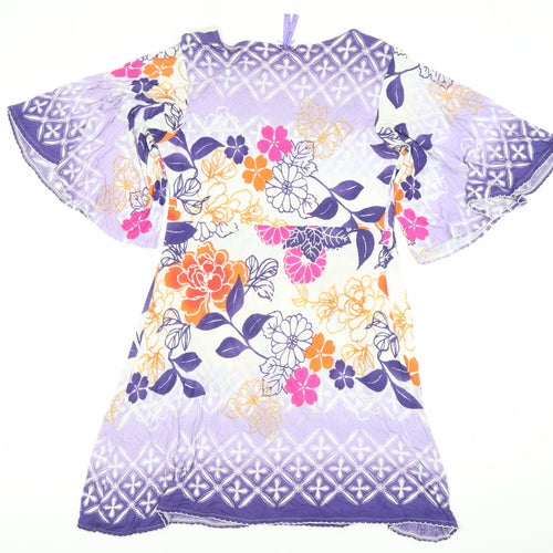 Next Women’s Multicoloured Floral Shift Dress Size 12 Boho Summer