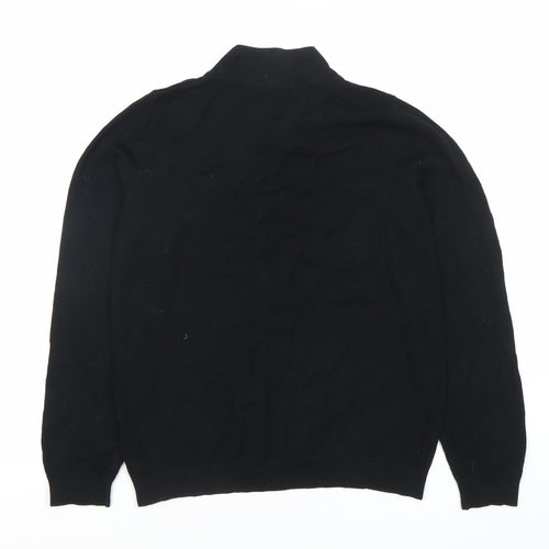 Marks and Spencer Women Black Size 14 Long Sleeve Tie Neck Blouse