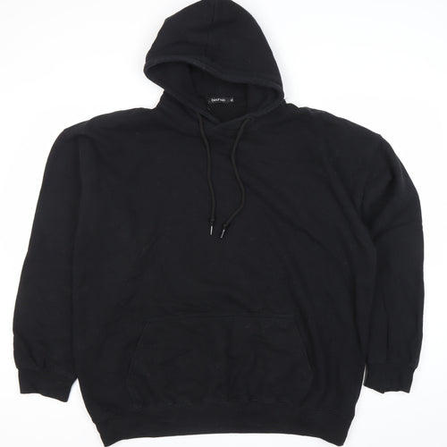Boohoo Womens Black XL Pullover Hoodie DSGN Studio Graphic Print
