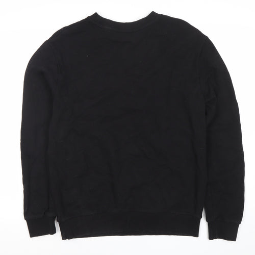 Primark Men’s Black Medium Crew Neck Pullover Sweatshirt Logo Stripe