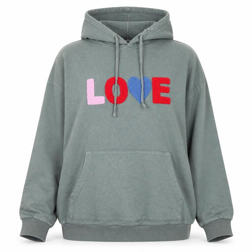 TU Women’s Green Pullover Hoodie Size 16 Love Logo Cotton Blend
