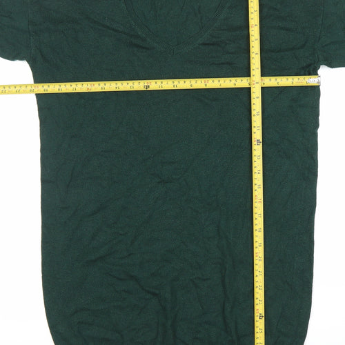 Mango Women’s Green V-Neck Long Sleeve Pullover Jumper Size S