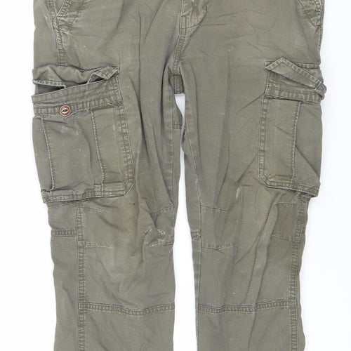 Red Herring Womens Green Cargo Trousers Size 36 Straight Leg