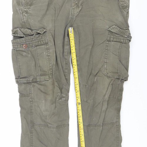 Red Herring Womens Green Cargo Trousers Size 36 Straight Leg