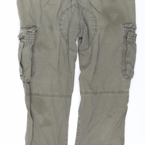 Red Herring Womens Green Cargo Trousers Size 36 Straight Leg