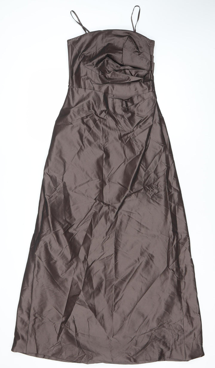 Monsoon Women’s Brown Size 8 Long Slip Dress Formal Cocktail