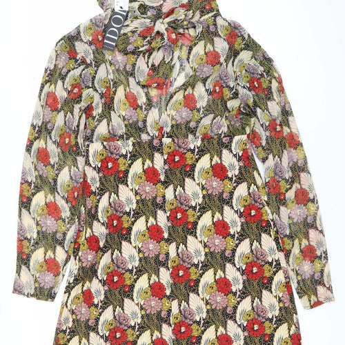 Topshop Women’s Multicoloured Floral Shift Dress Size 8