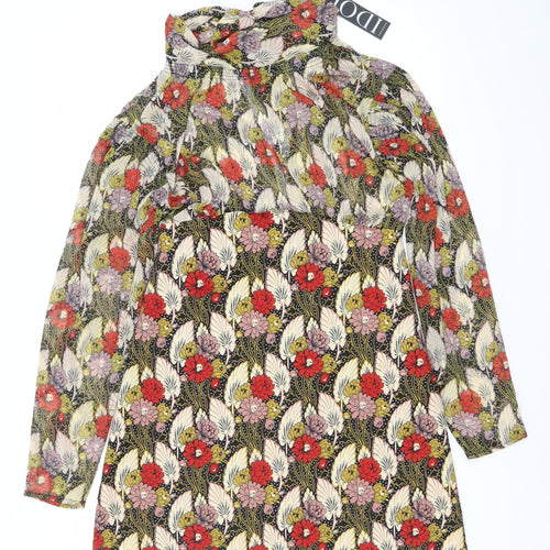 Topshop Women’s Multicoloured Floral Shift Dress Size 8