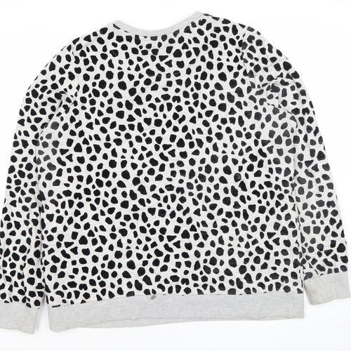Tu Women Grey Animal Print Sweatshirt Size 14 Pullover Crew Neck