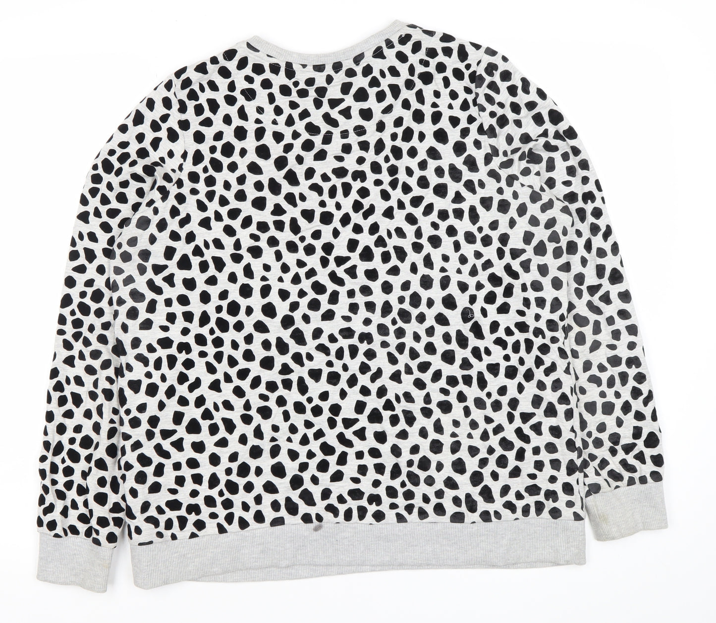 Tu Women Grey Animal Print Sweatshirt Size 14 Pullover Crew Neck