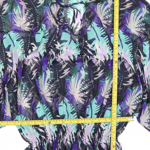 Papaya Womens Multicoloured Sheer Chiffon Blouse Size 12 Kimono Sleeve