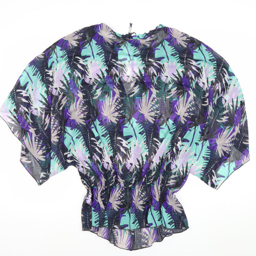Papaya Womens Multicoloured Sheer Chiffon Blouse Size 12 Kimono Sleeve