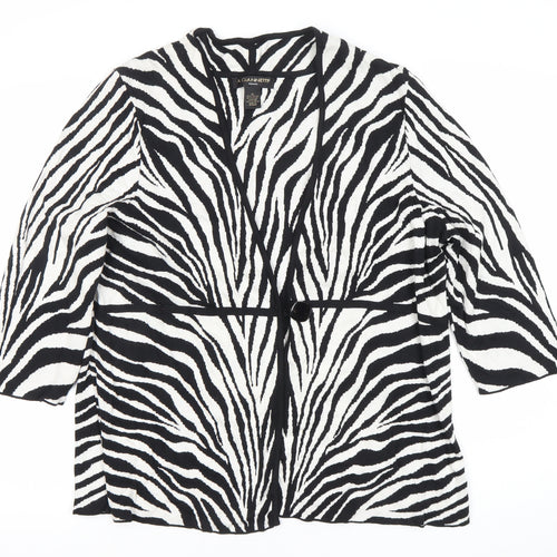 A. Giannetti Women’s 2XL Black White Zebra Print Cotton Cardigan