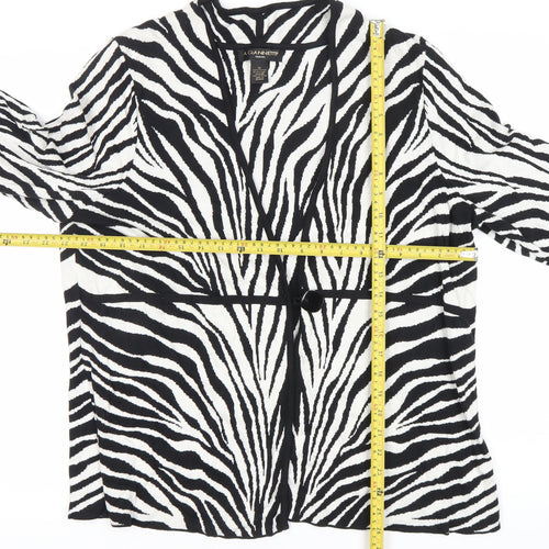 A. Giannetti Women’s 2XL Black White Zebra Print Cotton Cardigan