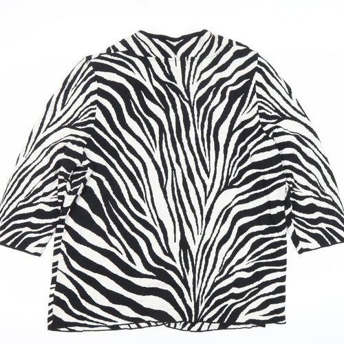 A. Giannetti Women’s 2XL Black White Zebra Print Cotton Cardigan