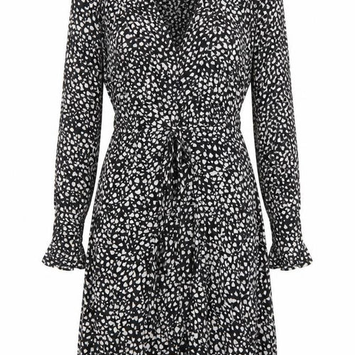 Superdry Women’s Black Wrap Dress XS Viscose Animal Print