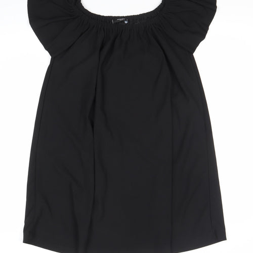 Mango Women’s Black Off Shoulder Shift Dress S Short Sleeve