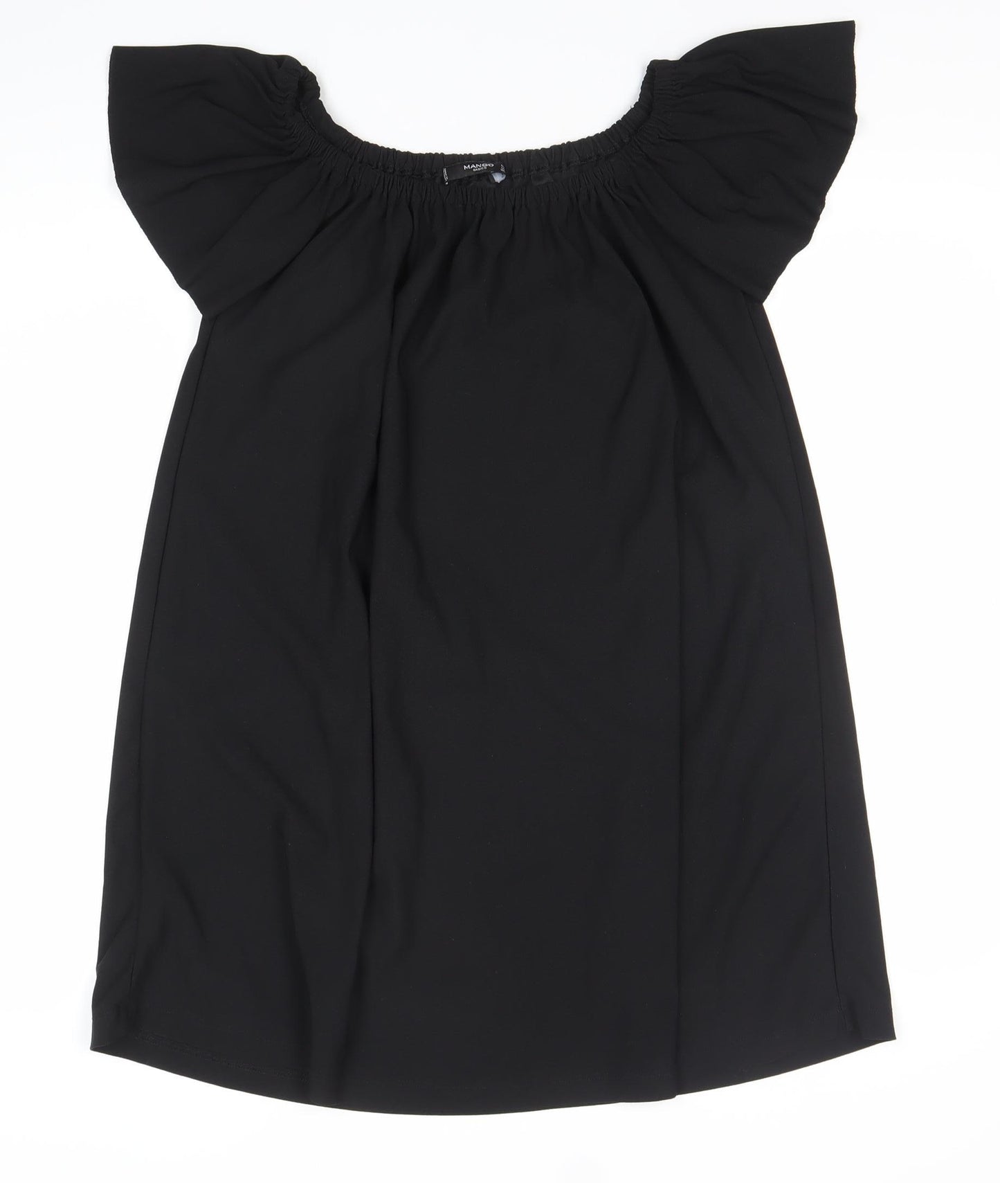Mango Women’s Black Off Shoulder Shift Dress S Short Sleeve