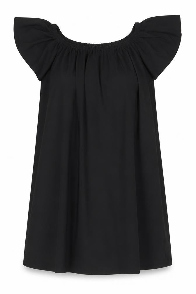 Mango Women’s Black Off Shoulder Shift Dress S Short Sleeve