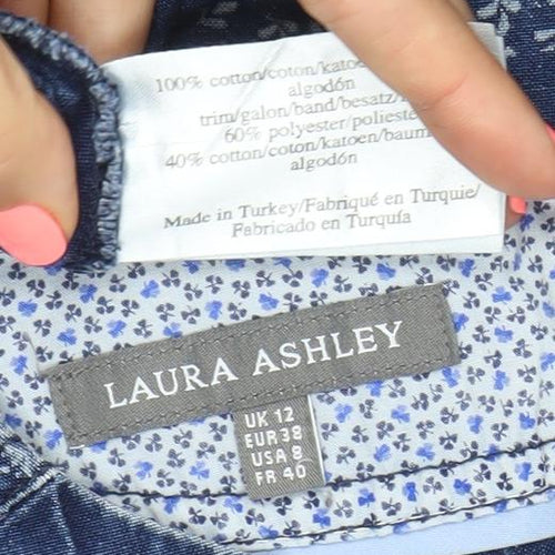 Laura Ashley Women’s Blue Floral Shift Dress Size 12 Boho Casual