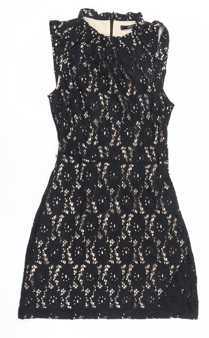 Oasis Women’s Black Lace A-Line Dress Size 8 Cocktail Party