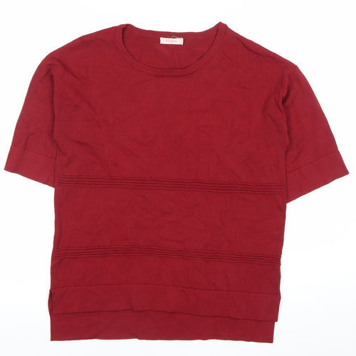 Finery Women Red Size 8 Short Sleeve Crew Neck Jersey Top