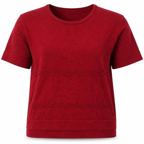 Finery Women Red Size 8 Short Sleeve Crew Neck Jersey Top