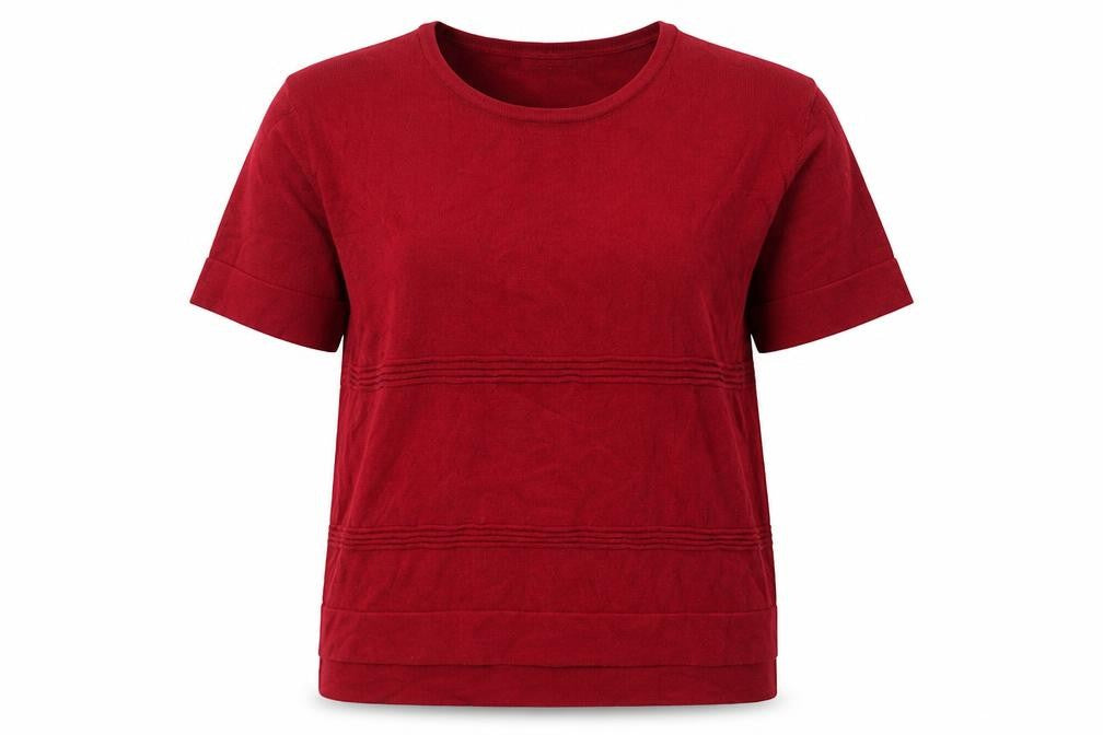 Finery Women Red Size 8 Short Sleeve Crew Neck Jersey Top