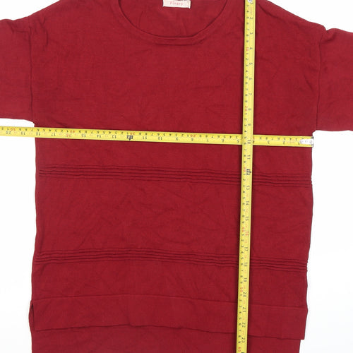 Finery Women Red Size 8 Short Sleeve Crew Neck Jersey Top