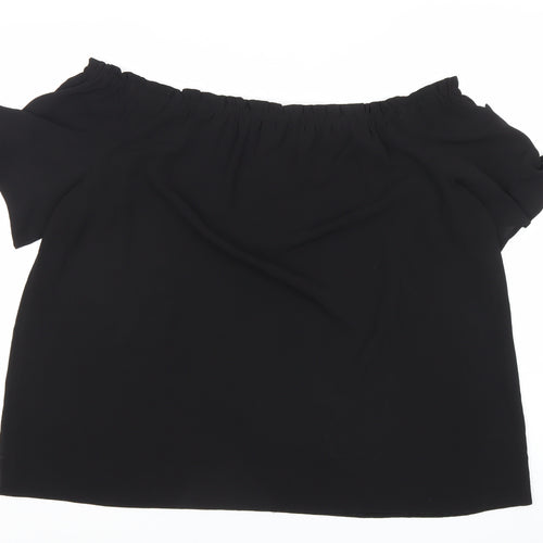 Dorothy Perkins Women Black Size 20 Off Shoulder Bow Sleeve Blouse