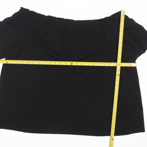 Dorothy Perkins Women Black Size 20 Off Shoulder Bow Sleeve Blouse