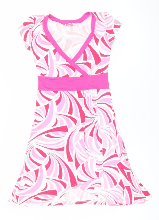 Blush Girls Pink Geometric A-Line Jersey Dress Size 12-13 Years