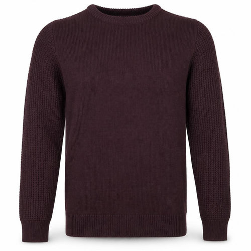 Burton Menswear Men’s Purple M Chunky Knit Crew Neck Jumper