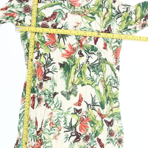 H&M Women’s Multicoloured Floral Shift Dress Size 8 Viscose