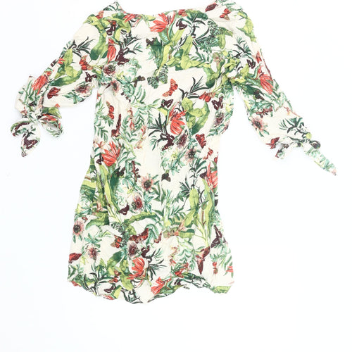 H&M Women’s Multicoloured Floral Shift Dress Size 8 Viscose