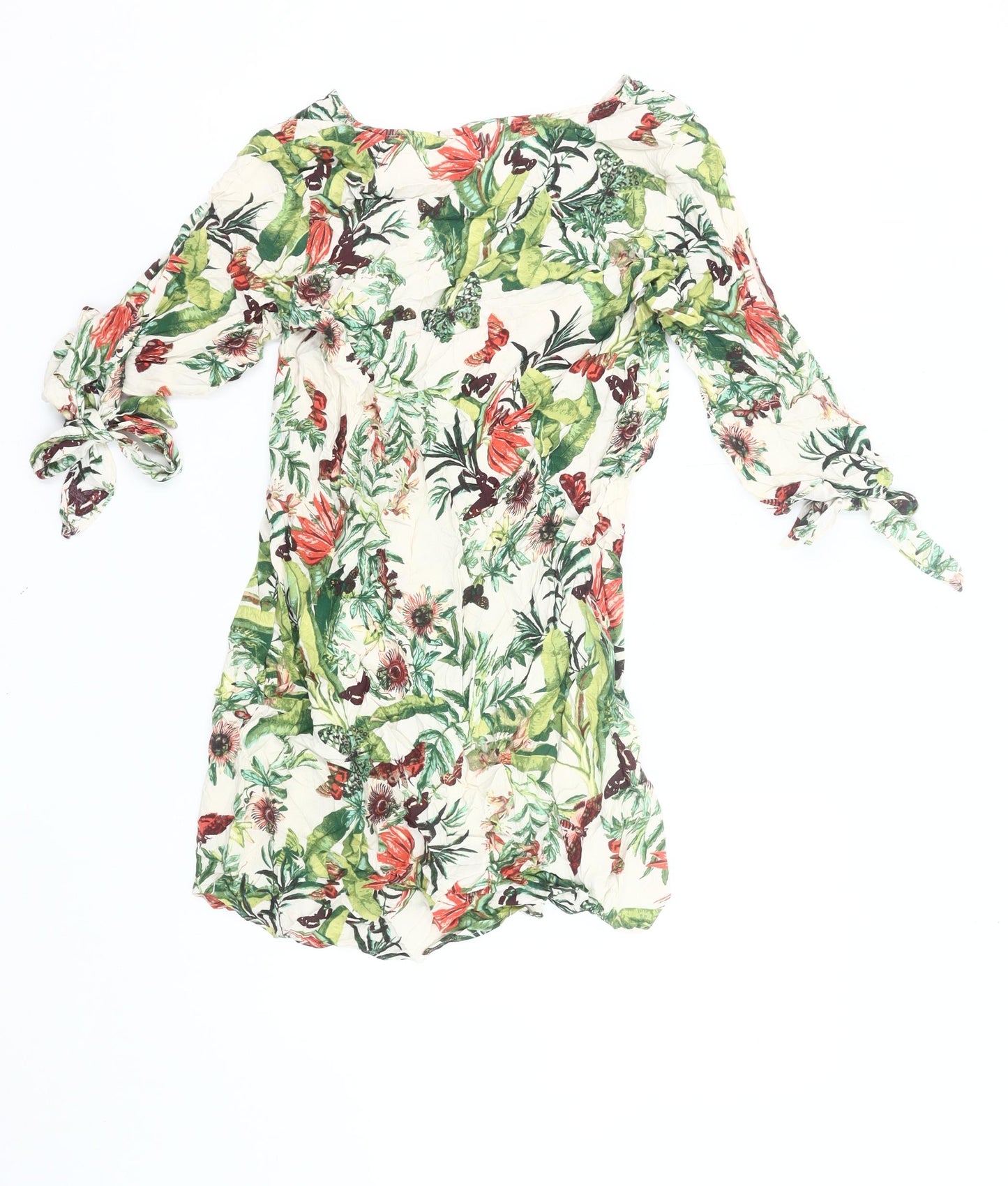 H&M Women’s Multicoloured Floral Shift Dress Size 8 Viscose
