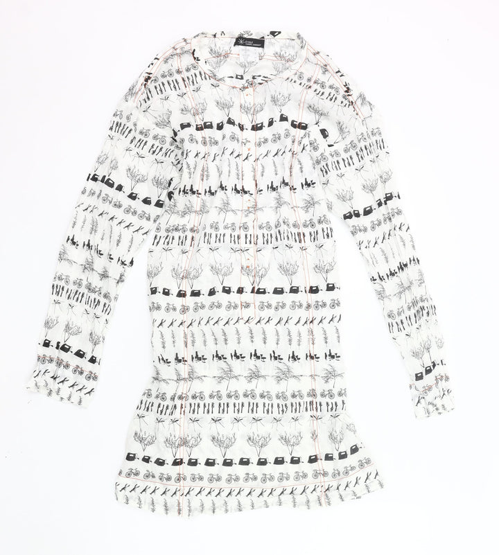 Étoile Isabel Marant Womens White Blouse UK 8 Tunic Long Sleeve