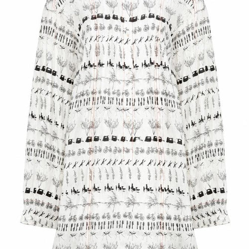 Étoile Isabel Marant Womens White Blouse UK 8 Tunic Long Sleeve