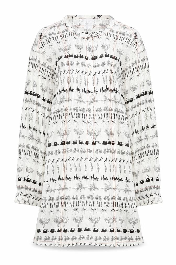 Étoile Isabel Marant Womens White Blouse UK 8 Tunic Long Sleeve