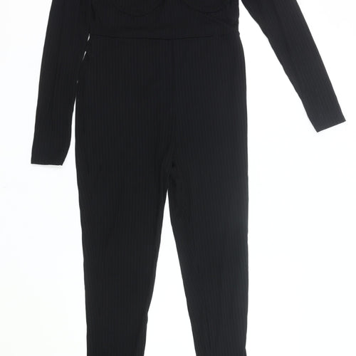 PrettyLittleThing Women’s Black Slim Fit Long Sleeve Jumpsuit UK 12